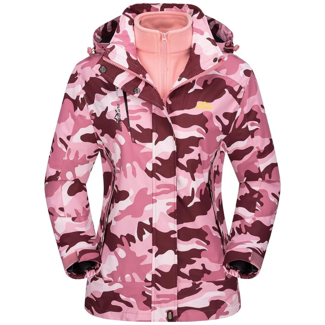 Women's 3-IN-1 Waterproof Coats Windproof Fleece Ski Jacket