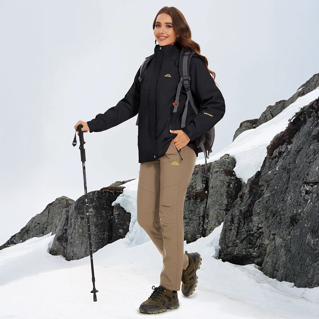 Women's 3-IN-1 Waterproof Coats Windproof Fleece Ski Jacket