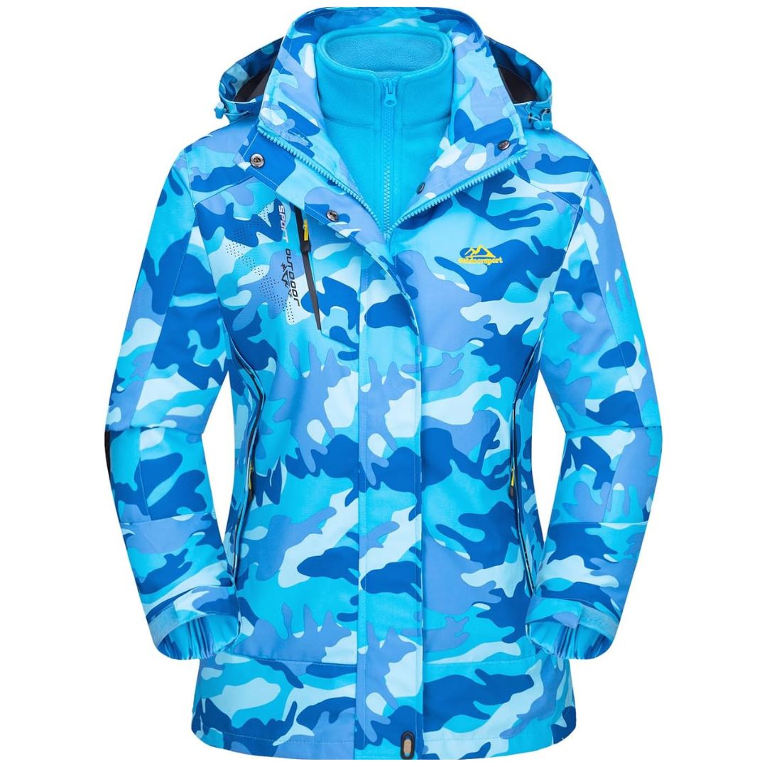 Women's 3-IN-1 Waterproof Coats Windproof Fleece Ski Jacket